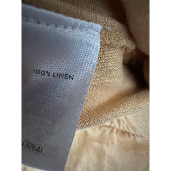 PureJill Orange Yellow Garment Dyed Linen Cropped Loose Pants Women Large Pet - Picture 7 of 7